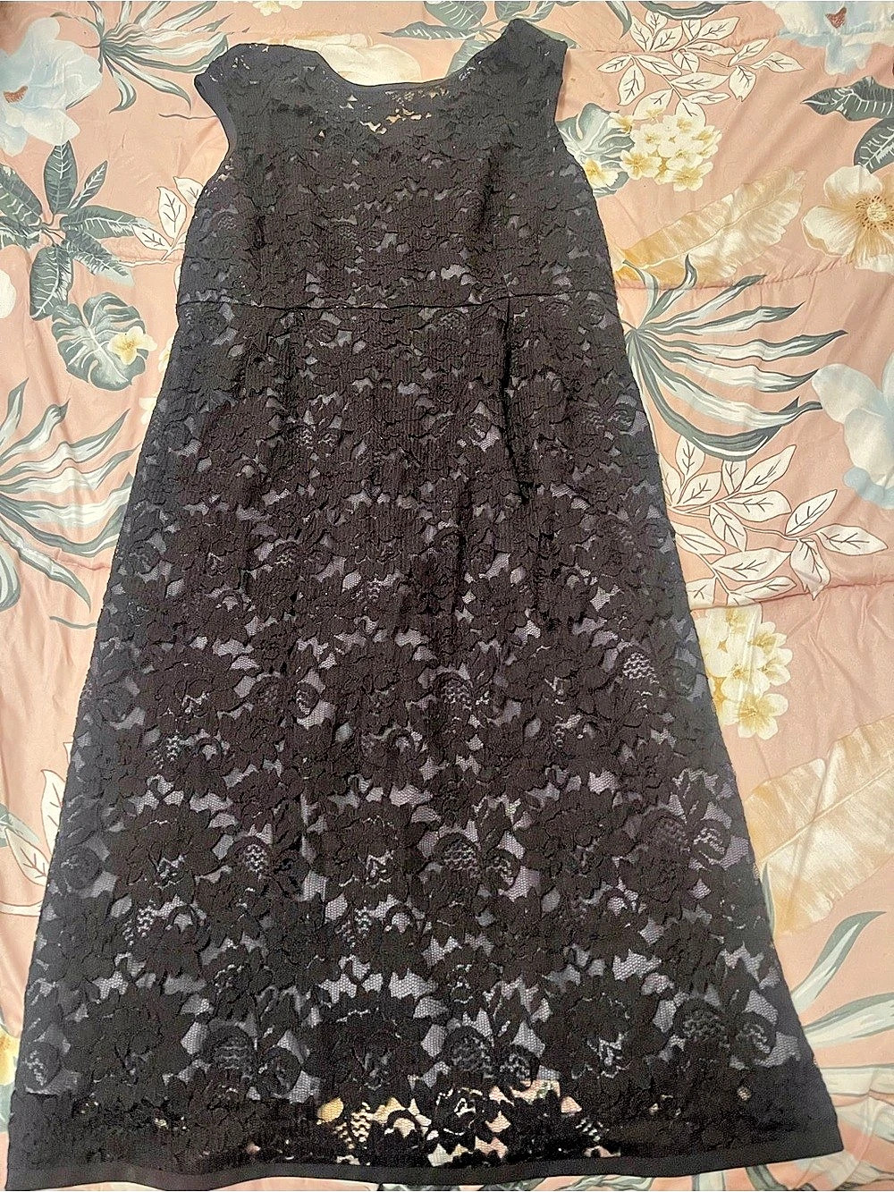Xhilaration Black Lace Floral Maxi Dress Size 12 Like New